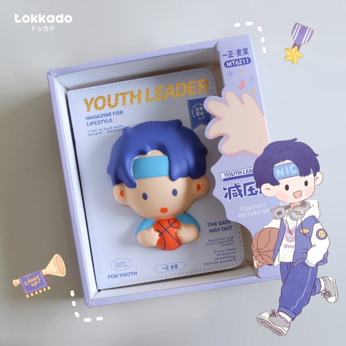 

TOKKADO Youth Leader Squishy Notebook Agenda Buku Catatan Anak Lucu - Sporty Boy