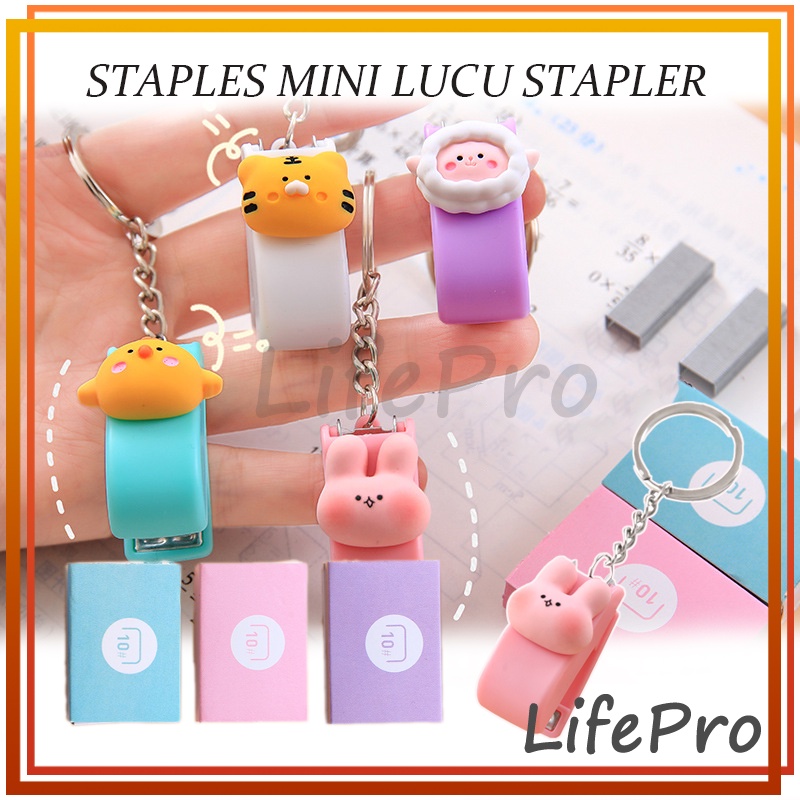 

Staples Mini Stapler Ukuran Kecil Unik Lucu Bonus isi Praktis