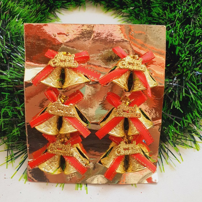 RRS Lonceng Natal Twin Isi 6 Hiasan Natal Murah Dekorasi Pohon Gift Grosir - AB 7133 Twin