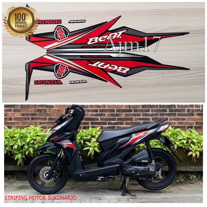 (ORI) STIKER STRIPING BEAT 2019 HITAM kualitas original