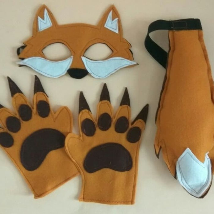 GEMESH Kostum Binatang bahan flanel : Rubah / Felt Animal Costume : Fox