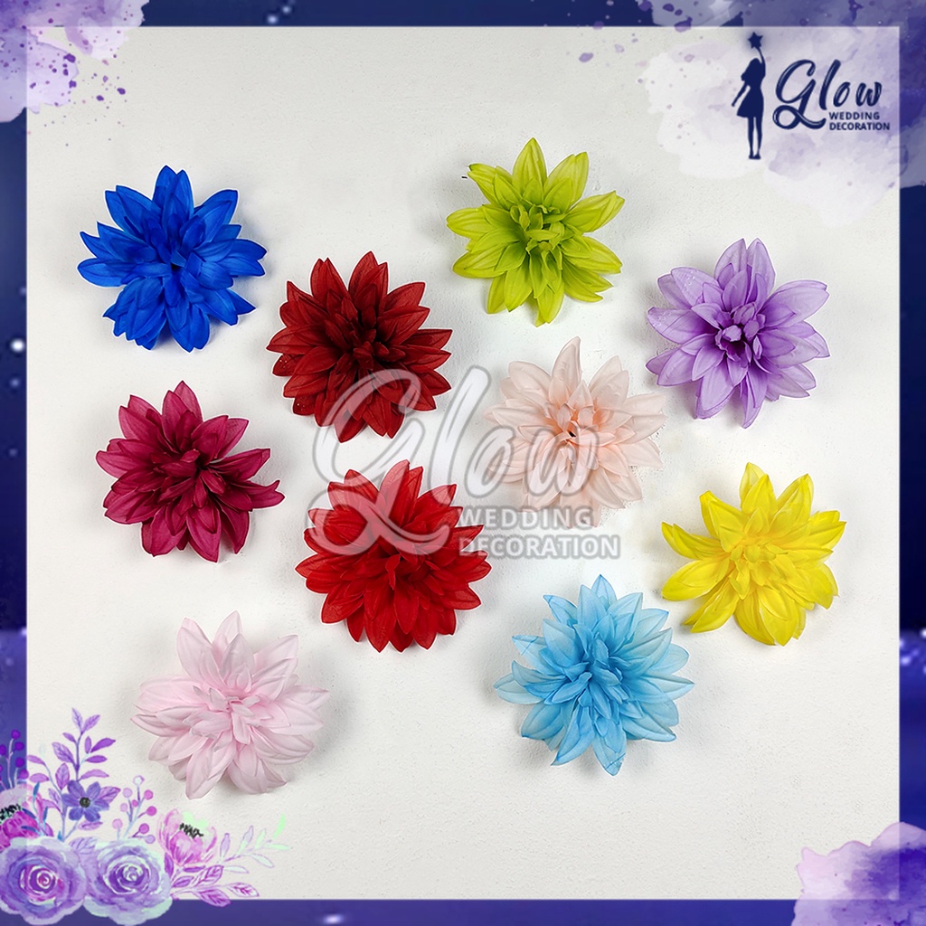 1 PCS Kuntum Kepala Bunga Krisan Jumbo Diameter 14CM /rose/grosir/import/putih/hiasan/palsu/Plastik/