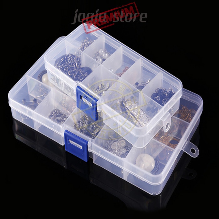 Tempat Perhiasan & Aksesoris Kotak Plastik Storage Jewelry Box Bening