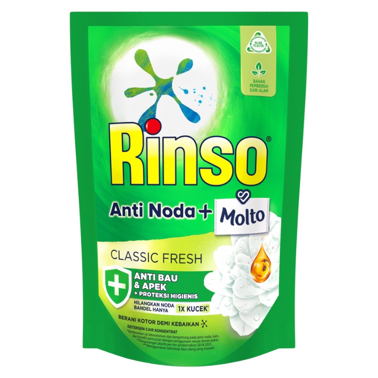 Rinso Molto Anti Noda Detergen Cair Classic Fresh 700mL (Isi 12)