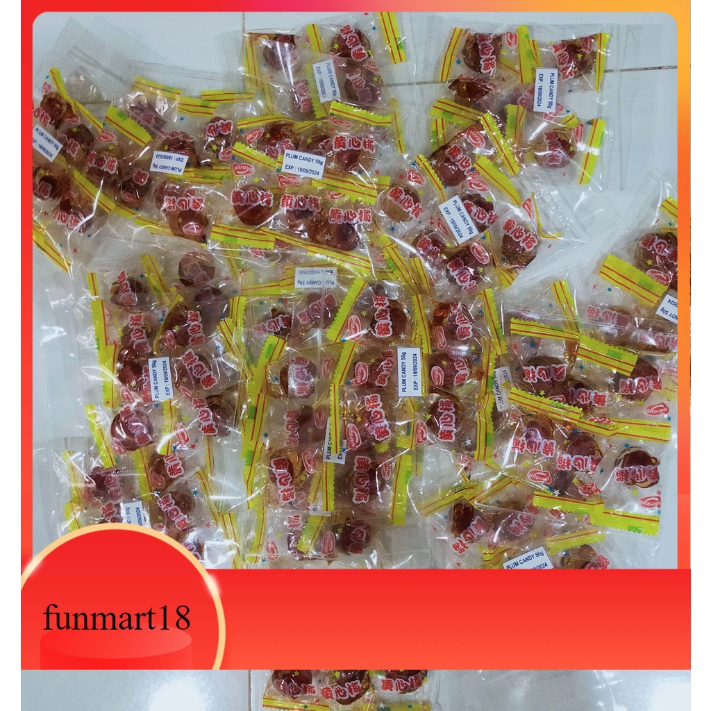 naraya permen plum kiamboy merah 50 gr/permen plum candy/plum candy