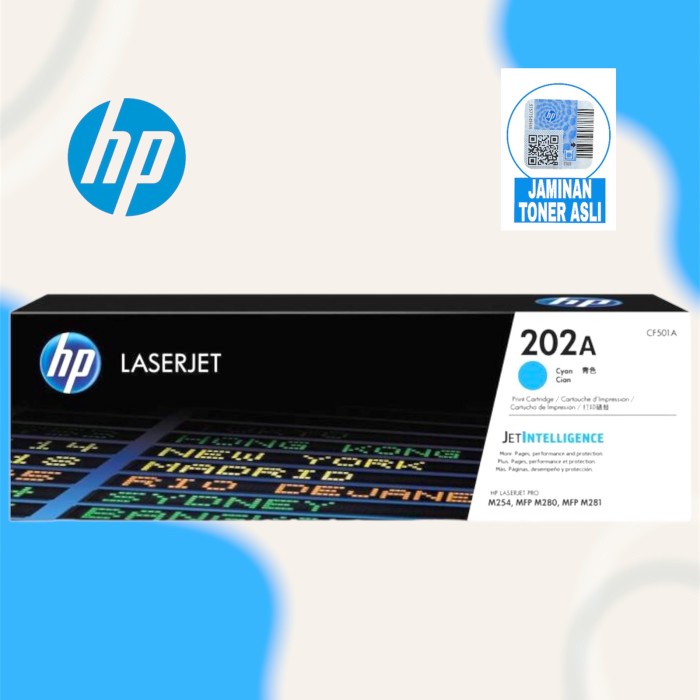HP 202A Cyan LaserJet Toner Cartridge ( CF501A)
