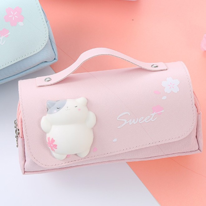 

Mismi Ace Pencil Case Kotak Pensil Sekolah Kapasitas Besar Dual - PC6A - Merah Muda
