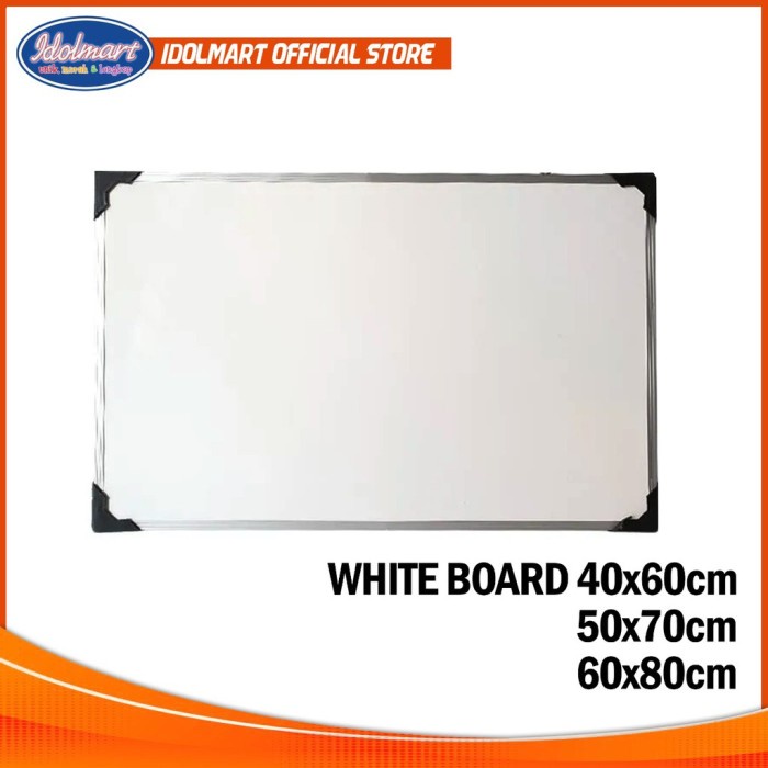 

IDOLMART Whiteboard Papan Tulis Putih Murah - 40x60