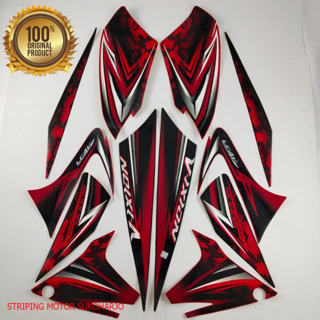 (ORI) striping yamaha vixion 150 2009 old hitam merah list body kualitas original