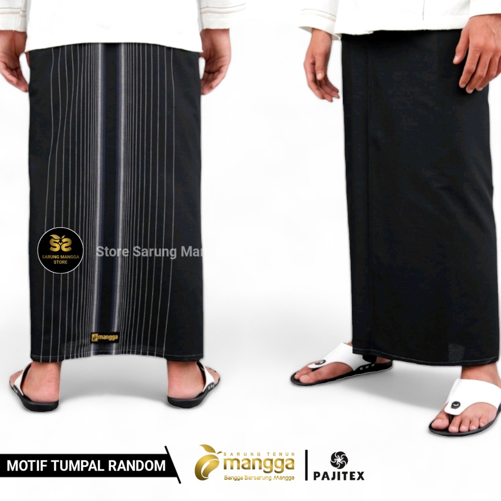 Sarung Mangga Gold Polos Hitam Tumpal Dewasa Sarung Pria Hitam Polos