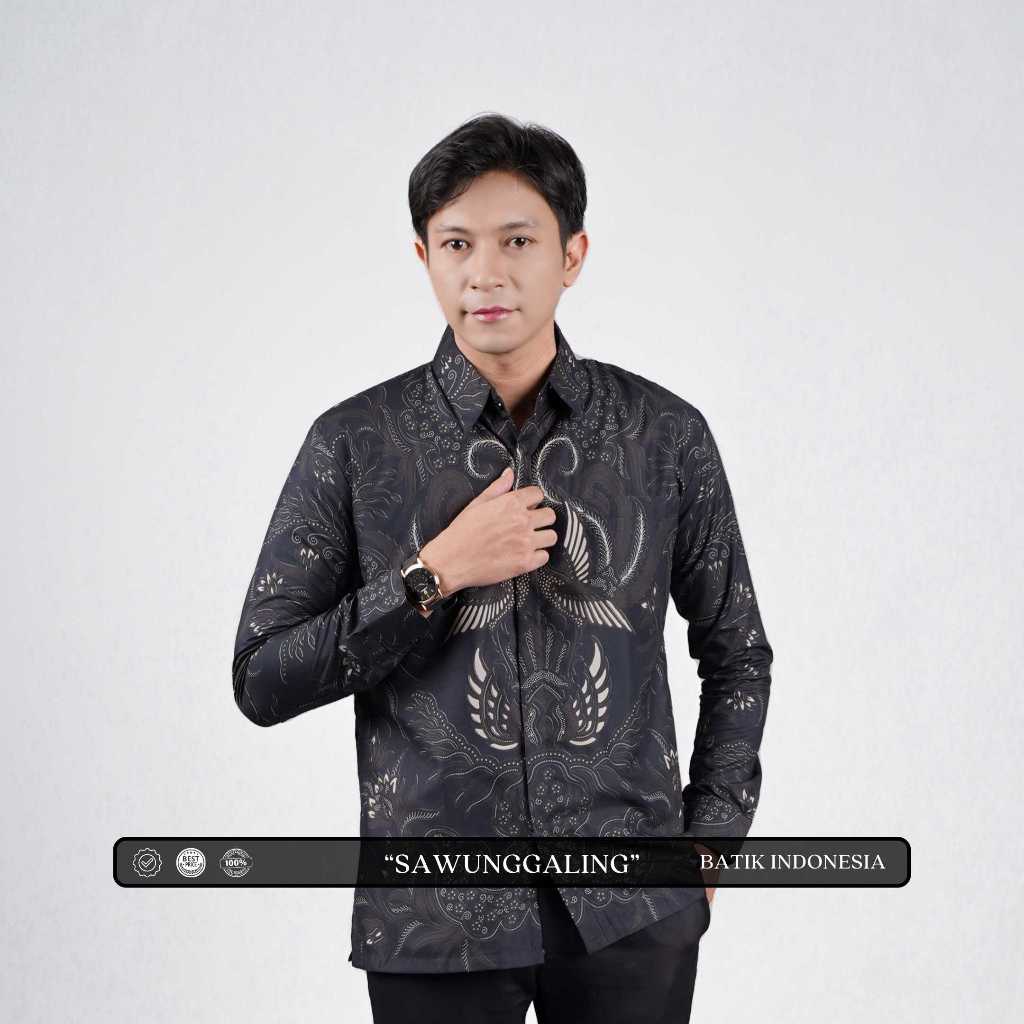 Batik Indonesia Baju Batik Pria Keren Lengan Panjang Premium Modern