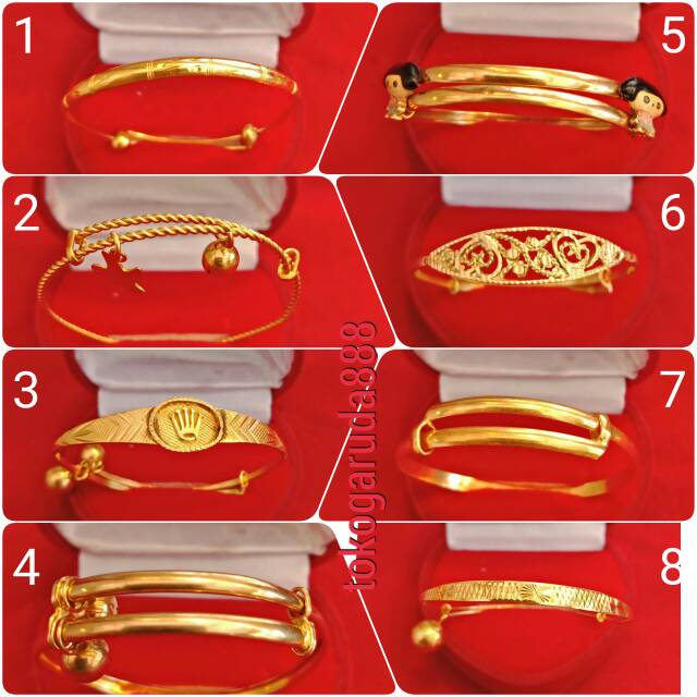 Gelang tangan bayi newborn selisih anak dan dewasa emas asli kadar 700 22 70% 2 3 4 g gr gram suraba