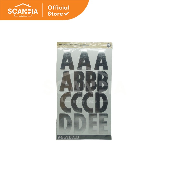 

SCANDIA Stiker Huruf Stickers Alphabets Large 94 Pcs Silver (SL0342)