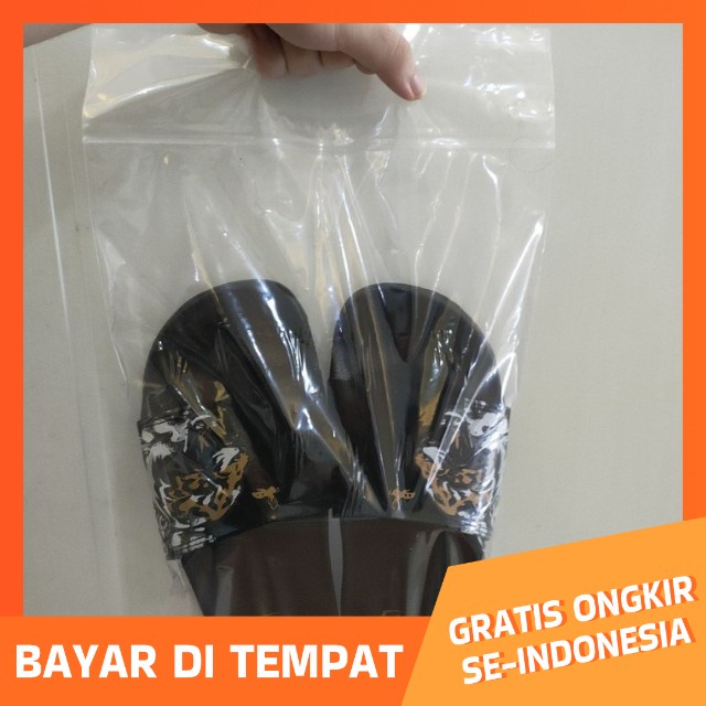 Tas Kantong Plastik klip plong zipper 30 x 38 + 7 / Plastik 30 x 38 + 7 Pond ziplock pack transparan