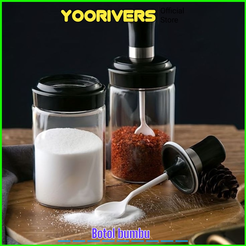 Botol Bumbu Dapur Kaca Serbaguna Botol Dapur Mini - Toples Bumbu Dapur Tempat Wadah Bumbu