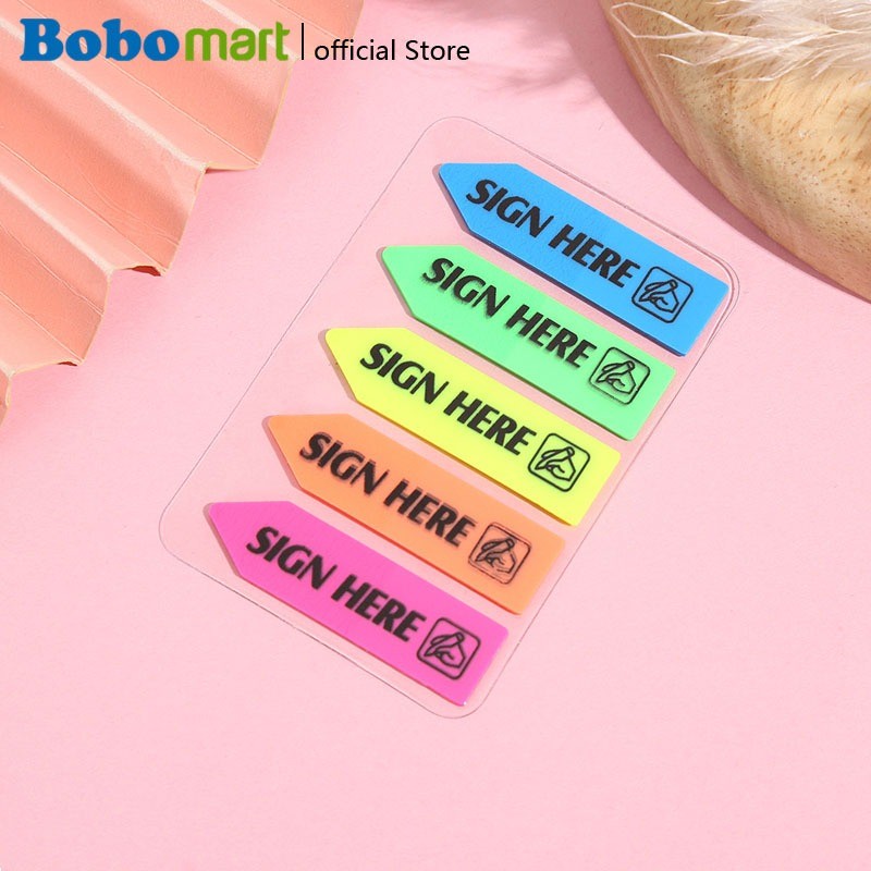 

BOBOMART JXINPO1-2 1 SET 5 WARNA STICKY NOTE 100 LEMBAR PENANDA BUKU MEMO MURAH