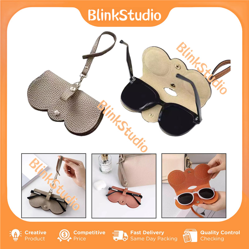Pouch Kacamata Fashion Sarung Pelindung Kulit /Pouch Kacamata Gantung