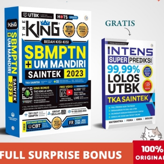 

BUKU THE KING SBMPTN + UM MANDIRI TPS SAINTEK 2022-2023 PLUS BONUS - SAINTEK+BONUS