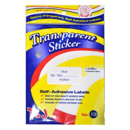 

(PAD) Transparent Sticker / Label Nama Undangan - T&J No. 103 - 127