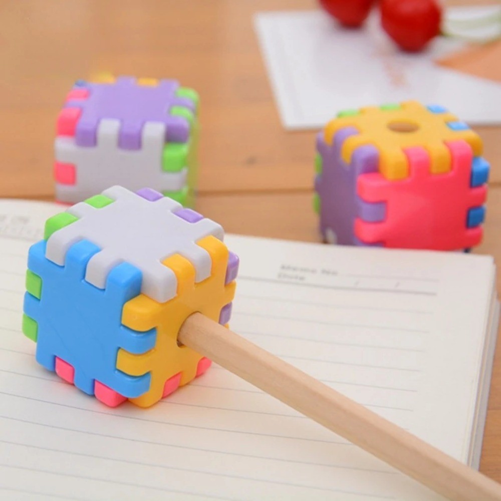 

3 Piece Kawaii Creative Blocks Pencil Sharpener Stationery School Office Supplies Novelty Kid Rubik's Gift Cube Funny Toy