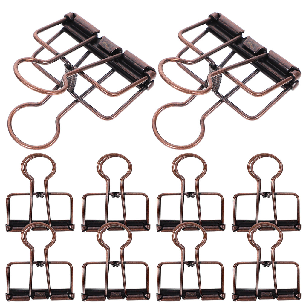 

10 Pcs Office Supplies Binder Clips For Paper Large Clamps Home Document Metal Alloy