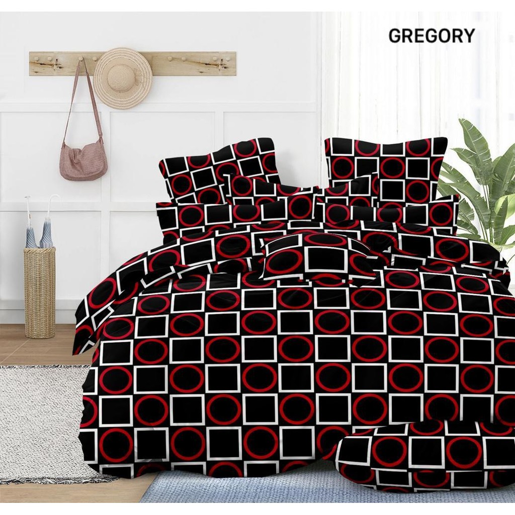 Sprei set CORAK GREGORY bahan Microtex disperse KING SIZE