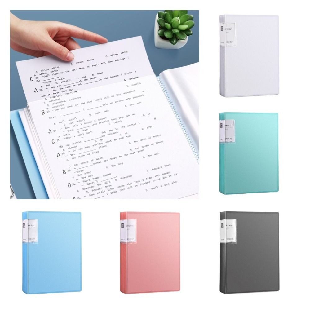 

Large Capacity A4 File Folder Dustproof Waterproof Paper Organizer 20/30/40/60/80/100 Sheets Translucent Document Container