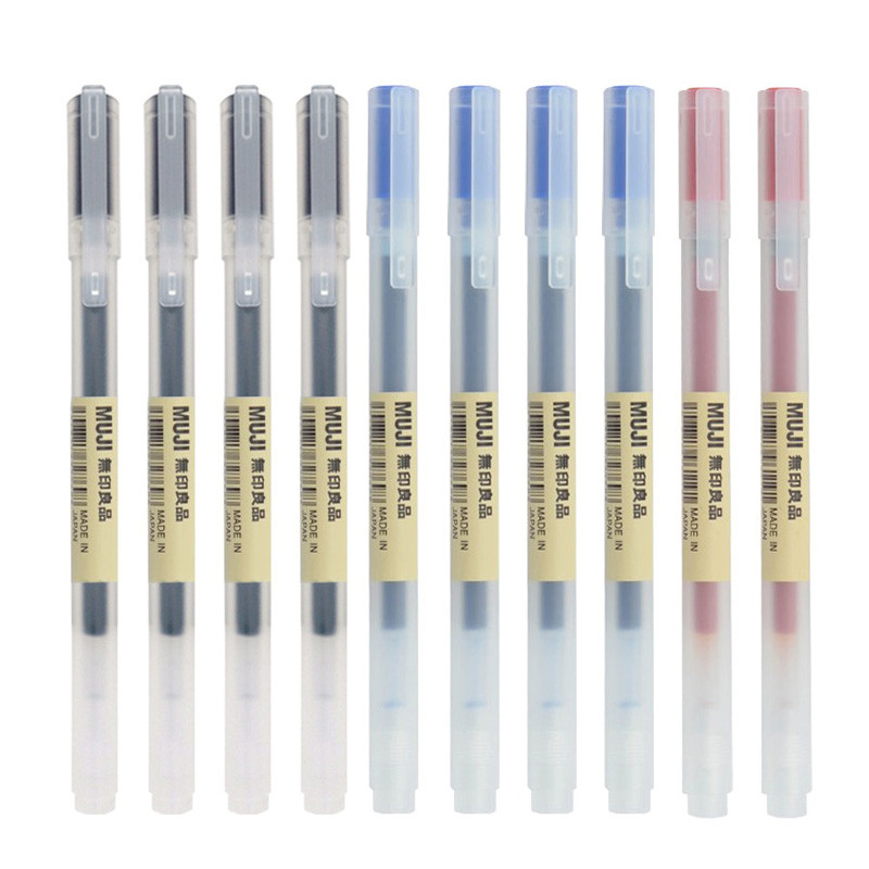 

10Pcs/Set Kawaii MUJIs Gel Pen Black/Red/Blue 0.38mm 0.5mm Ink Japan Color Pen Office School Ballpoint Pen Japanese Stationery