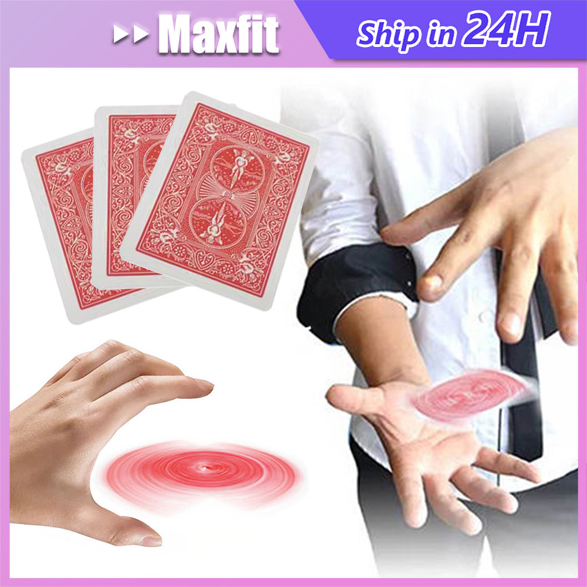 1Set Kartu Ufo Terbang Trik Sulap Mainan Putar Melayang Magic Flying Card Toys