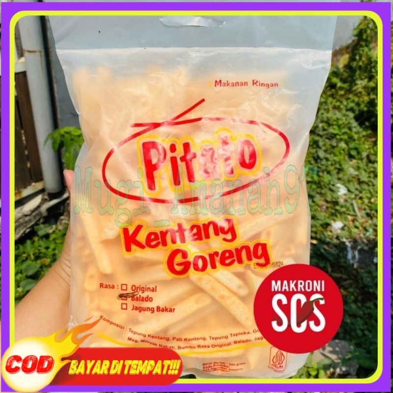 

Makaroni SOS - Pitato Snack Kentang Goreng Balado Pedas Kemasan 250Gr