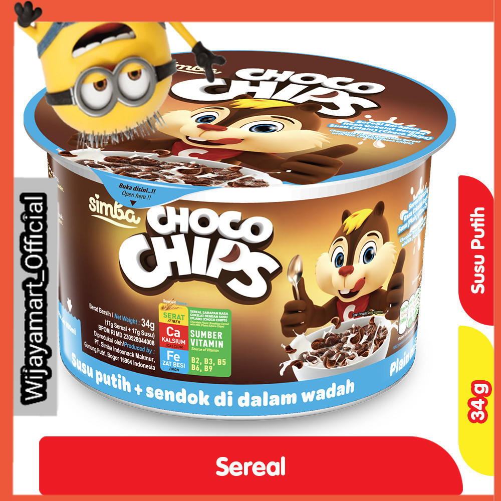 

Simba Choco Chips Sereal Cup Susu Putih 34 g