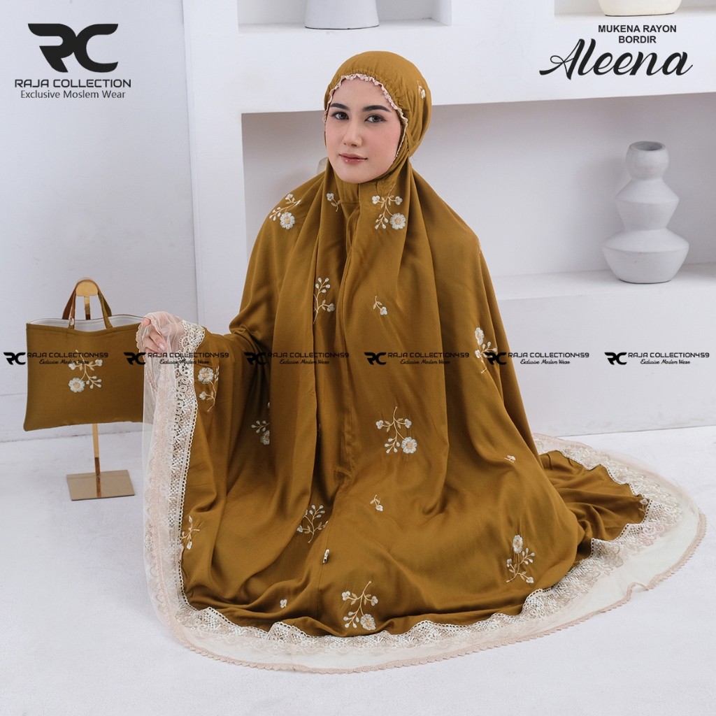 AW32Q Raja Collection459 - Mukena Dewasa Rayon Bordir Aleena Double Renda (COD)