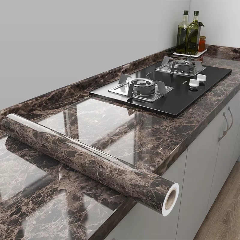 Stiker Marble Gossy Kayu Dan Dinding Anti Minyak Dan Air