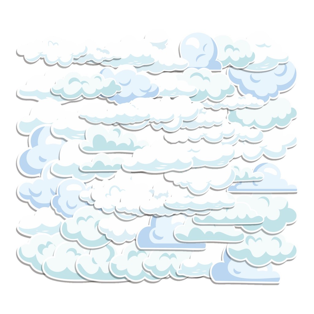 

COD 50 Pcs Stiker Awan Lucu Anti Air Untuk Dekorasi Notebook Sepeda Skateboard Handphone
