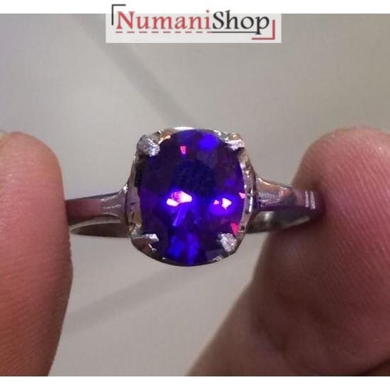 Cincin Titanium Wanita Batu Permata Kecubung Amethyst Small HQ