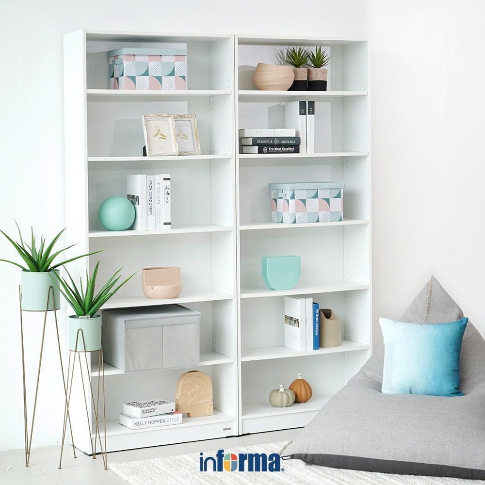 Informa Pablo Rak Buku 6 Tingkat - Putih Bookshelf Books Storage Cabinet Kabinet Tempat Buku Dan Maj