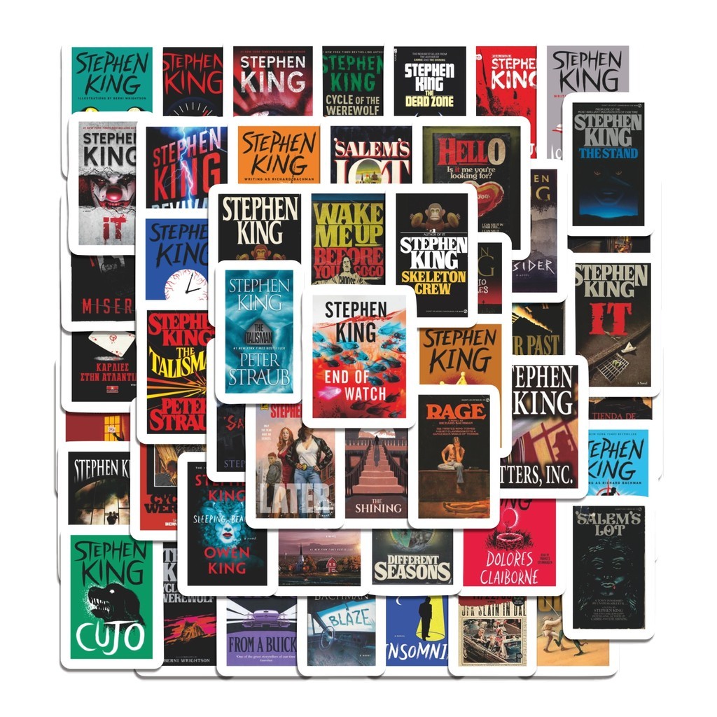

COD 50 Pcs Stiker cover nvl Stephen Edwin King Lucu Anti Air Untuk Dekorasi Notebook Sepeda Skateboard Handphone