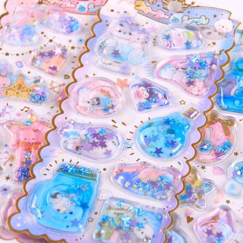 

1pcs Kawaii Stationery Stickers Crystal oil filling Diary Planner Decorative Mobile Stickers Scrapbooking DIY Craft Stickers