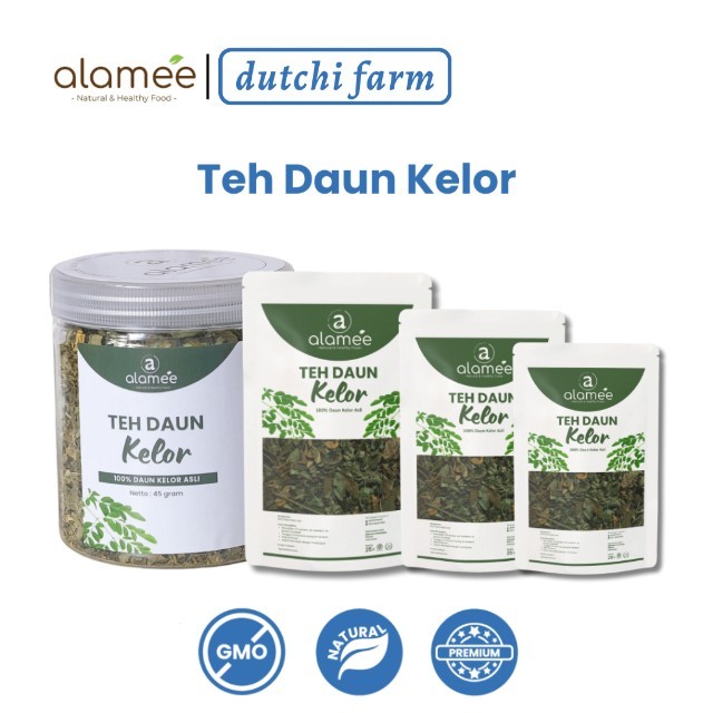 

ALAMEE Teh Daun Kelor Herbal Alami Moringa Tea Flower Asli Kering Organik Dutchi Farm