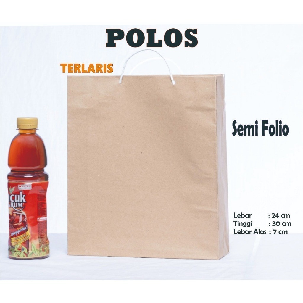 

PAPER BAG POLOS SEMI FOLIO KW II /24cm X 30cm X 7cm / PAPER BAG KADO / PAPERBAG SOUVENIR /TAS KERTAS