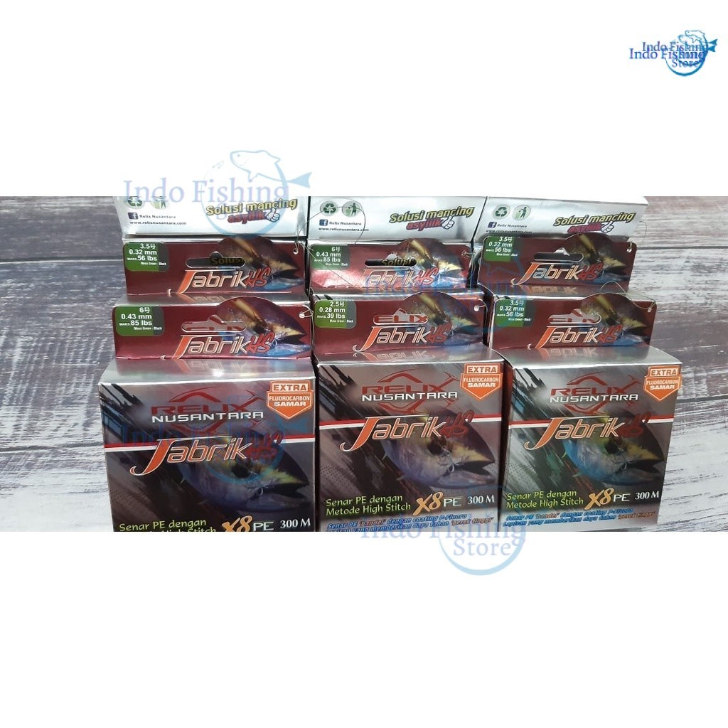 Senar Benang Tali Pancing PE Relix Nusantara Jabrik HS 300M Moss Green