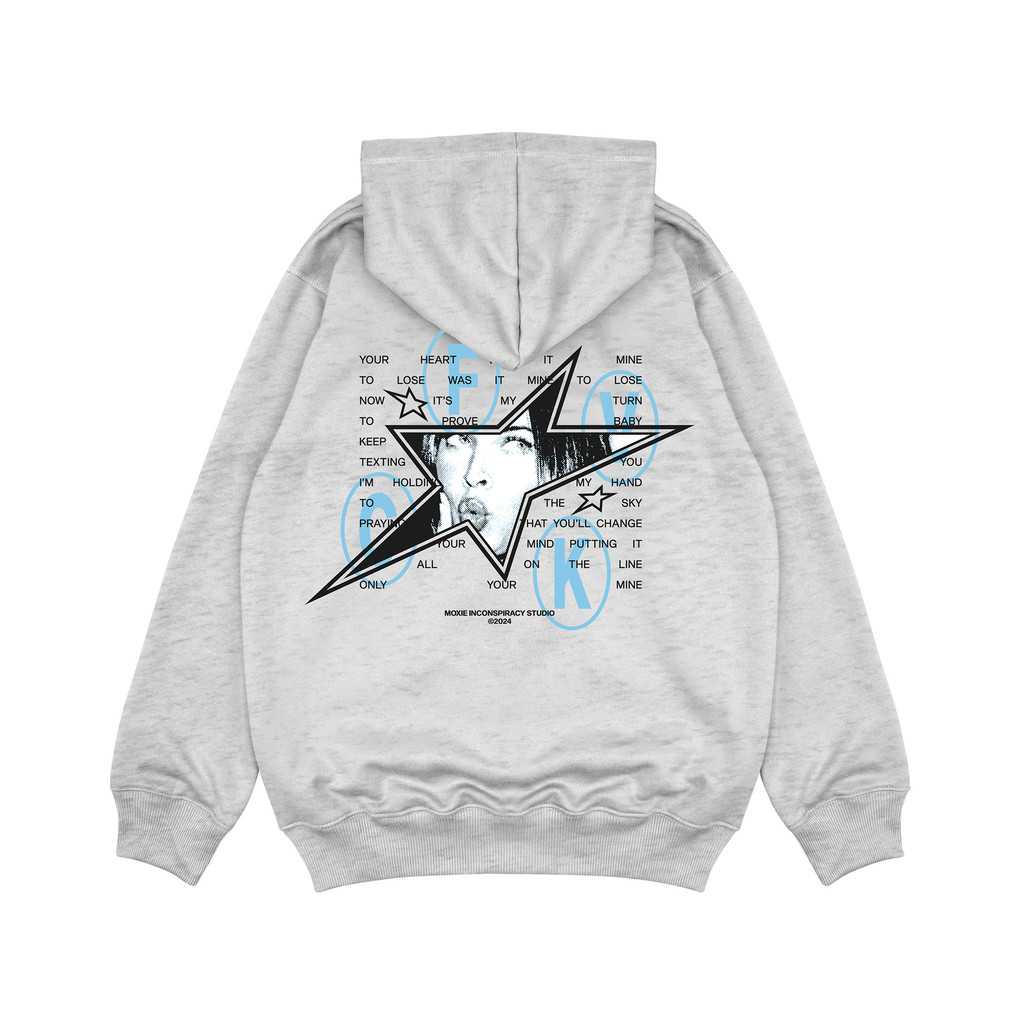 Moxie Fleece Hoodie Sweatshirt Unisex FVCK - Grey