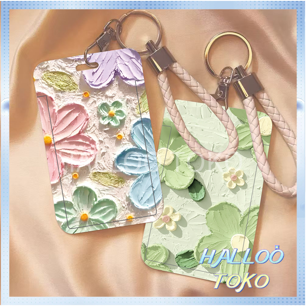 

ID CARD HOLDER MOTIF KAWAII TEMPAT KARTU PHOTOCARD PHOTO CARD Pelindung + Tali,Bunga-bunga dengan warna-warni dalam lukisan minyak