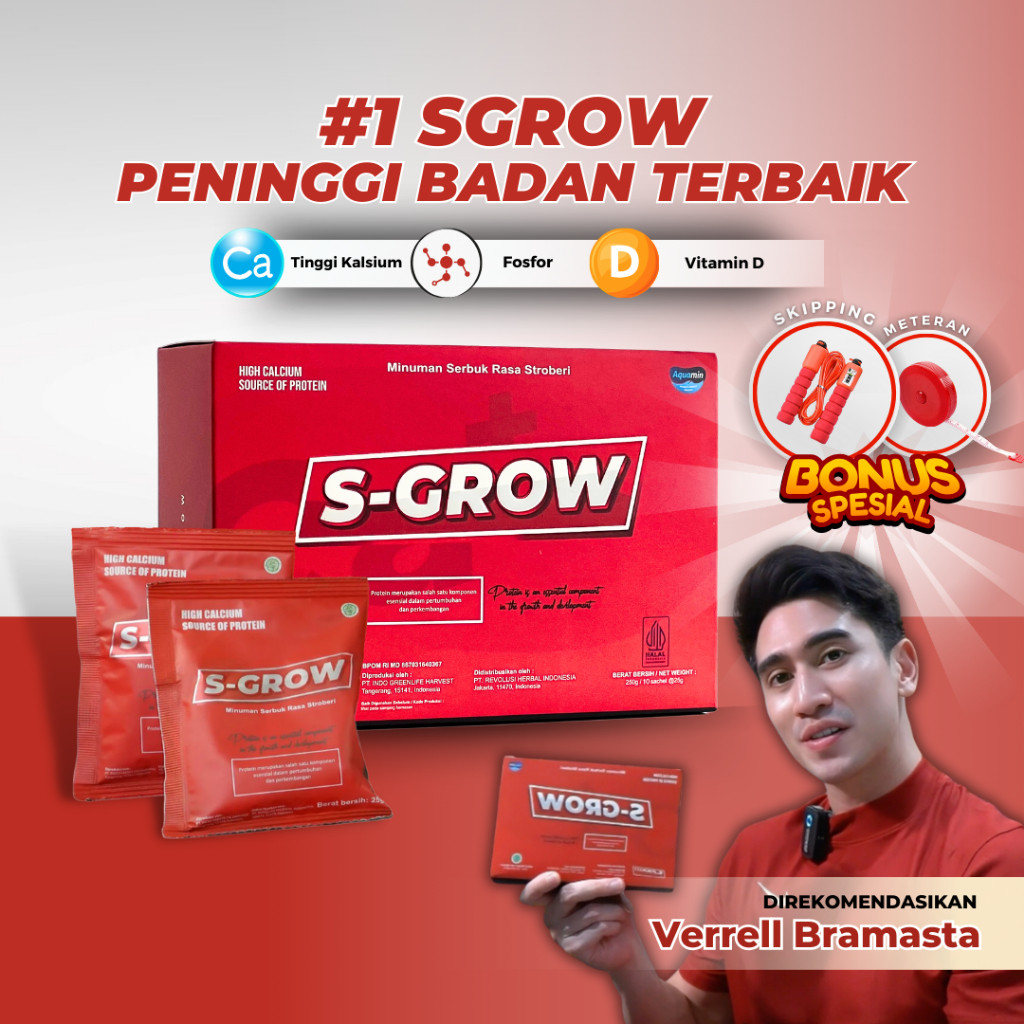 

S-GROW Suplemen Susu Peninggi Badan FREE SKIPPING + METERAN CECELINE01