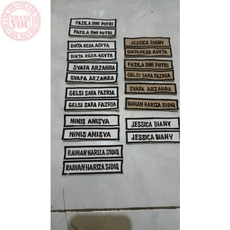 

Bordir bet nama seragam sekolah Terbaru bordir