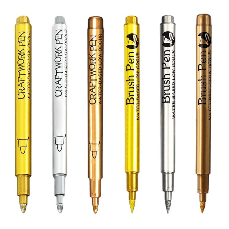 

Gold Paint Marker Silver Marker With Double Nib Design Gold Paint Pen For Bright Colors For Art Painting Shoe Doodle Glass