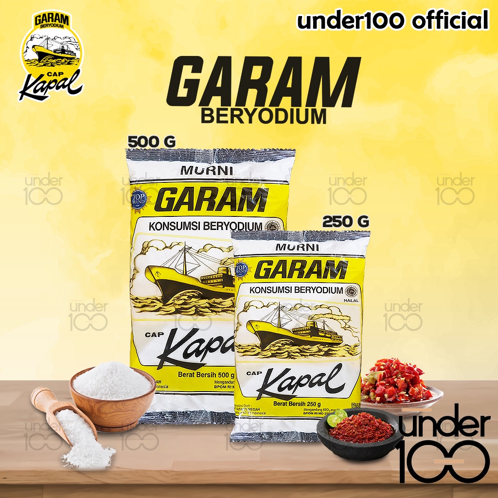 

❤ Under100 ❤ Garam Dapur Murni Beryodium Cap Kapal 250g | 500g | HALAL