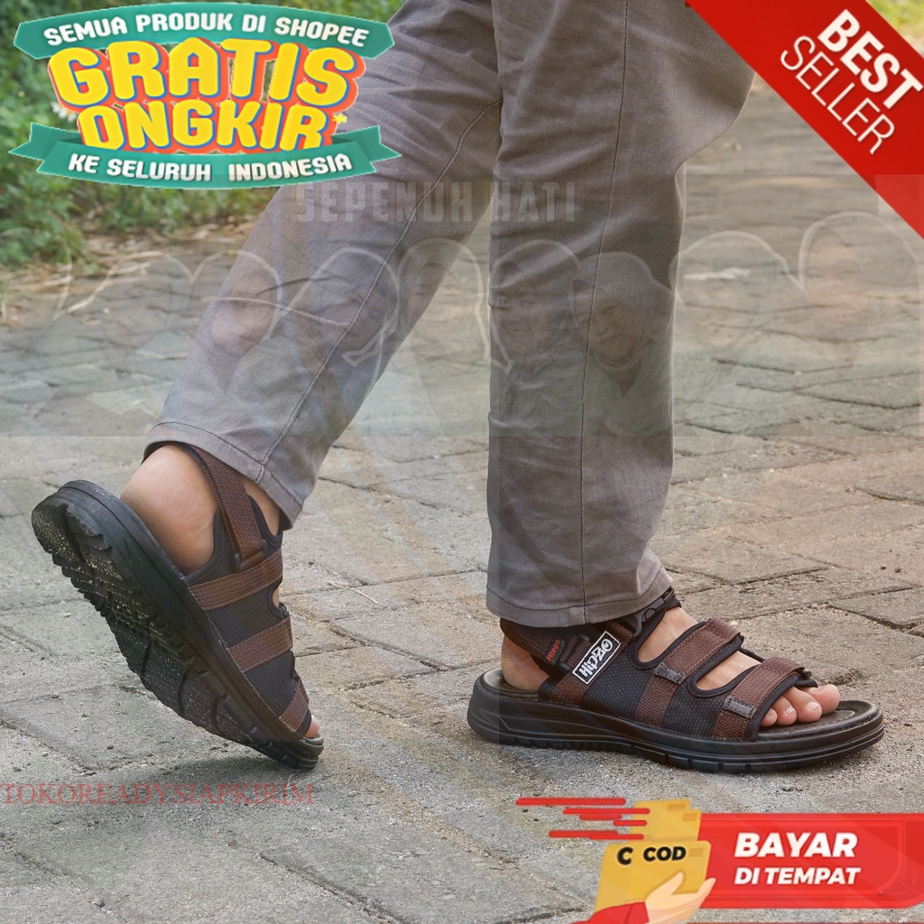 Sandal Import BOOM SALE Diskon 90%  Gunung Selop Hipzo CT030 BROWN SERIES Untuk Pria Hiking Sendal K