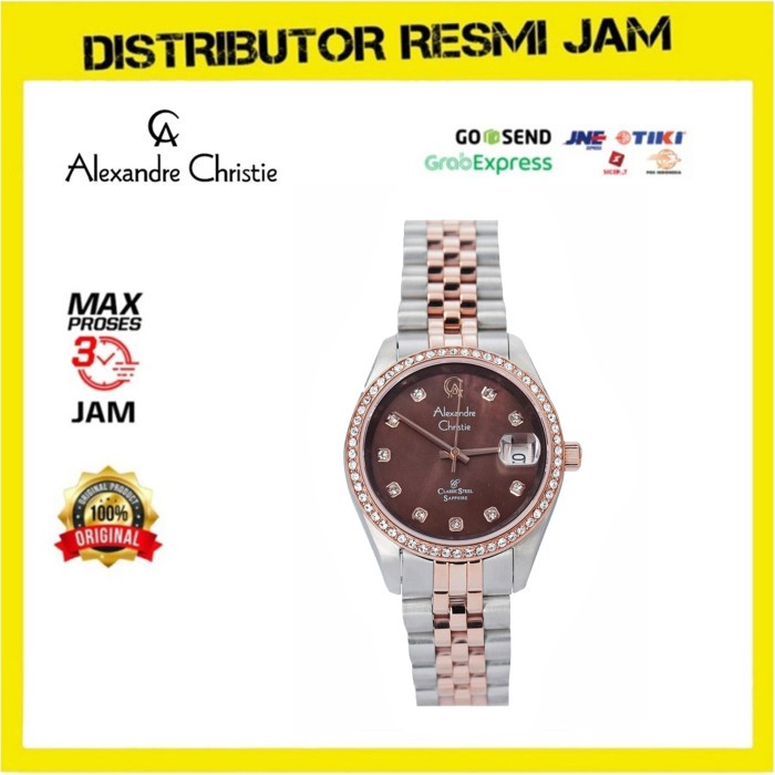 Jam Tangan Wanita Alexandre Christie AC5012LD AC 5012 LD Brown RG