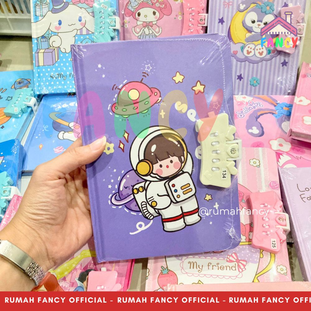 

RK Buku Diary Kunci/ Diary + Password FANCY Ukuran Besar (20, 3 cm x 14, 2 cm) Motif My Melodi /